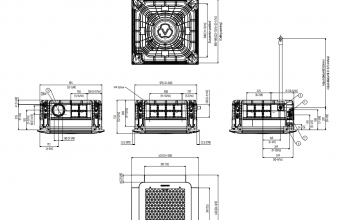 Samsung-bevėjės-mini 4-kryptės-3.50-4.00-kW-kasetės-vidinio-bloko-brėžinys